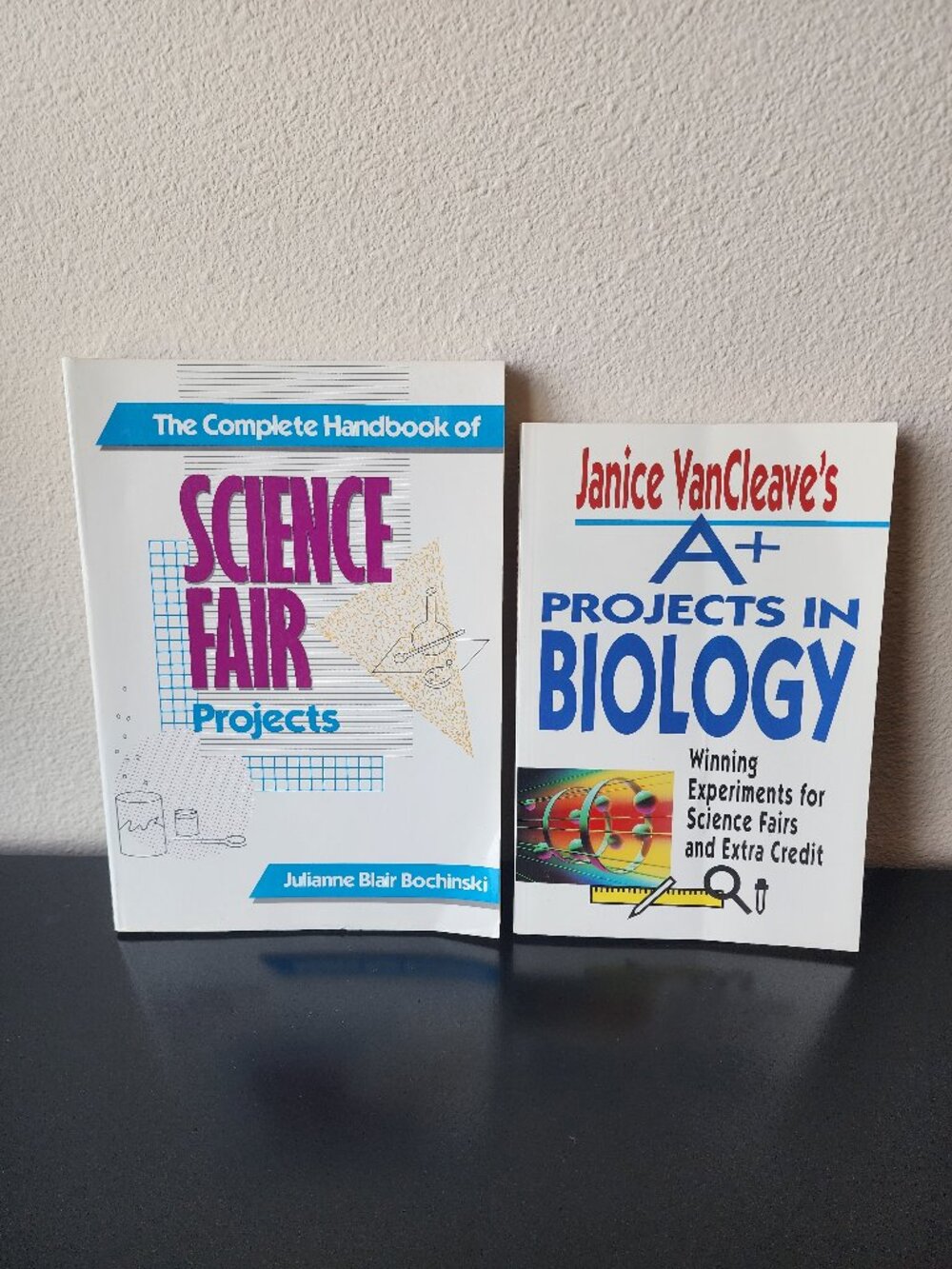 Vintage 90's High School Book Set Science Fair Projects & A+ Projects in Biology